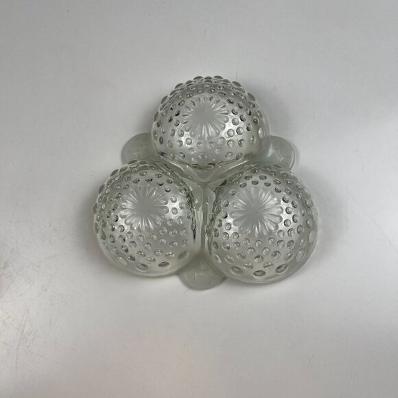 Vtg Fenton hobnail opalescent glass candy trinket dish, vase, parfum bottle set - Picture 12 of 16